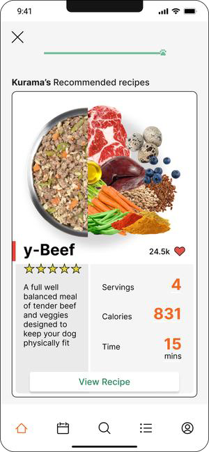 Before — a single meal recommendation